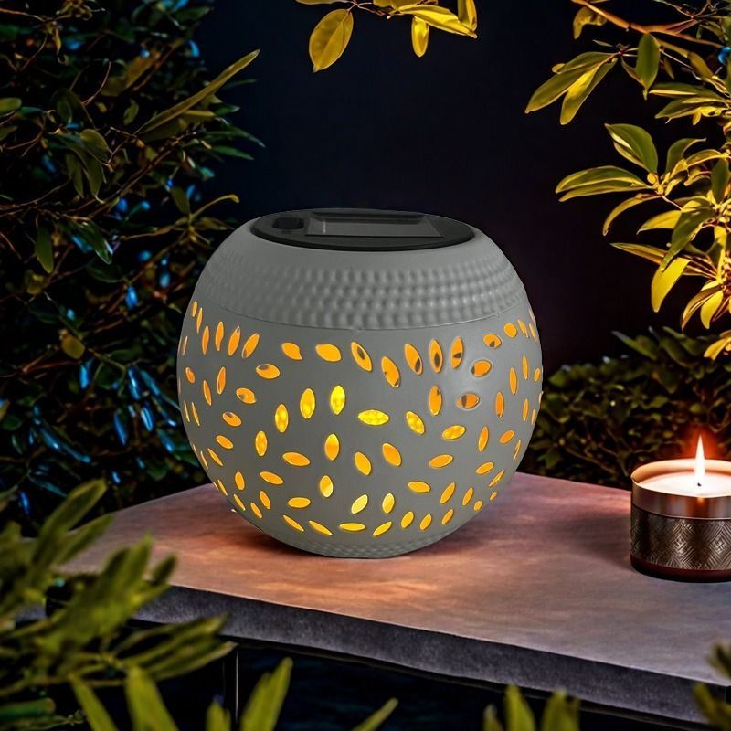 solar table lamp, outdoor metal lamp, IP65 lamp, ambient projection light, garden night light, bedroom decor lamp, party lighting, Australian outdoor decor - White - Size 2PCS - Image 1
