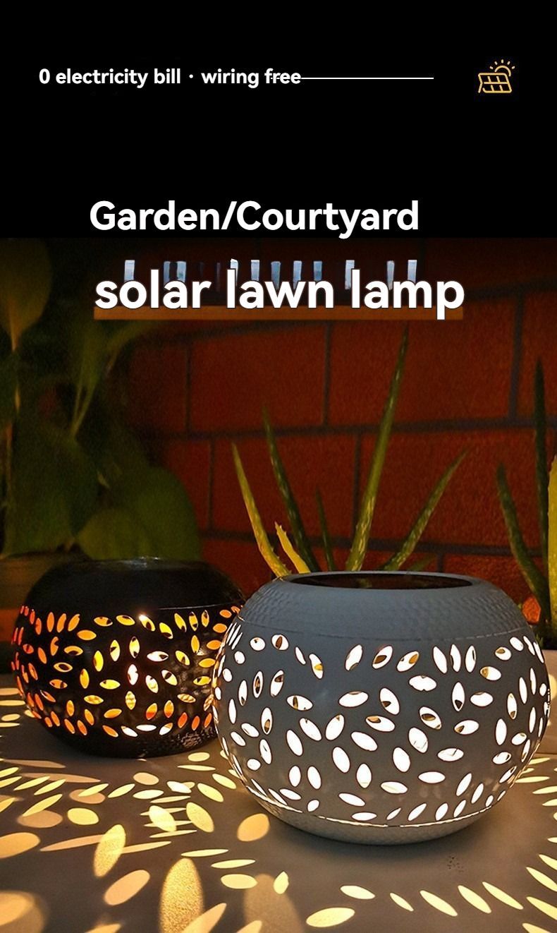 solar table lamp, outdoor metal lamp, IP65 lamp, ambient projection light, garden night light, bedroom decor lamp, party lighting, Australian outdoor decor - White - Size 2PCS - Image 8
