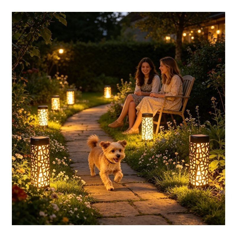 solar garden lights, outdoor waterproof lights, warm white LED pathway lights, automatic dusk to dawn lights, landscape lighting, lawn lights, patio lights, driveway lights, solar stake lights, Australian outdoor lights - White light - Size 6PCS - Image 3