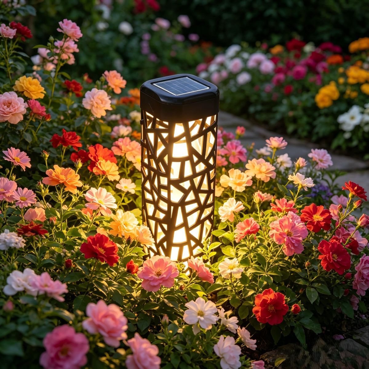 solar garden lights, outdoor waterproof lights, warm white LED pathway lights, automatic dusk to dawn lights, landscape lighting, lawn lights, patio lights, driveway lights, solar stake lights, Australian outdoor lights - White light - Size 6PCS - Image 6