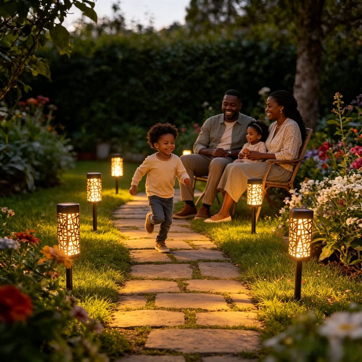 solar garden lights, outdoor waterproof lights, warm white LED pathway lights, automatic dusk to dawn lights, landscape lighting, lawn lights, patio lights, driveway lights, solar stake lights, Australian outdoor lights - White light - Size 6PCS - Image 8