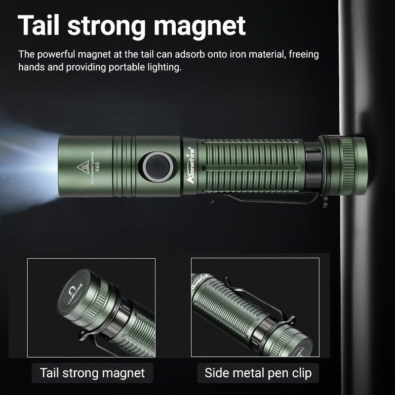 powerful flashlight, rechargeable flashlight, magnetic flashlight, outdoor lighting, long-range flashlight, 12W flashlight, camping light, work light, hands-free light - Black - Size 12W - Image 2