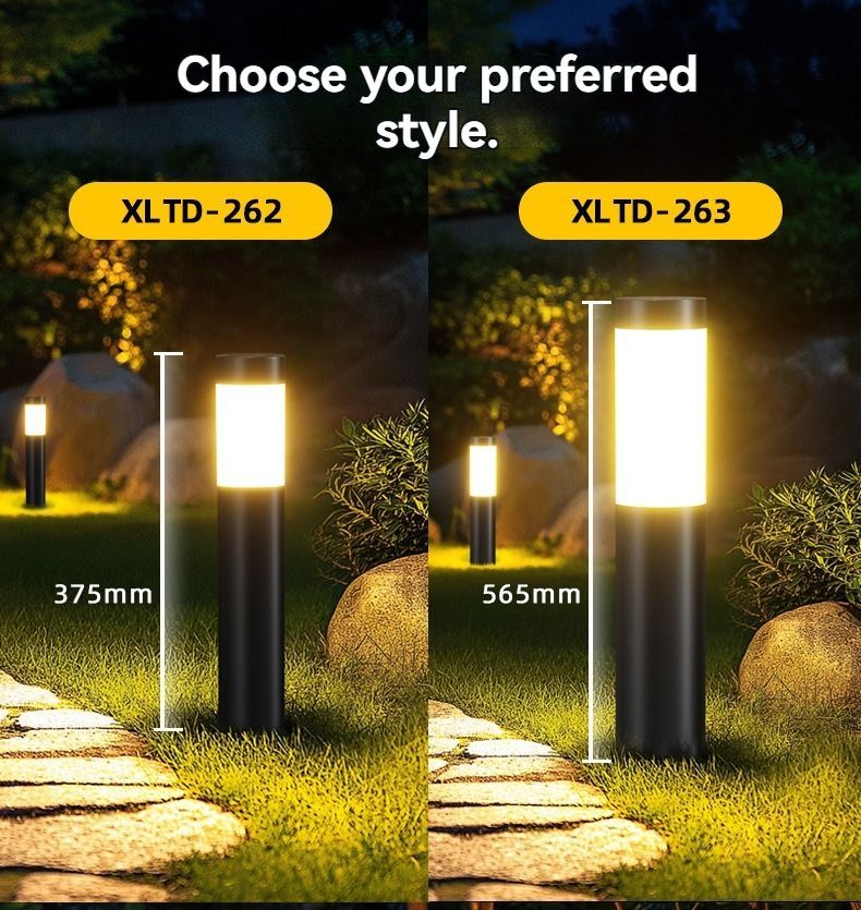 Solar Lawn Lights Stainless Steel Outdoor Lights 3-LED Garden Lights Waterproof - Black warm light - Size 2PCS - Image 1