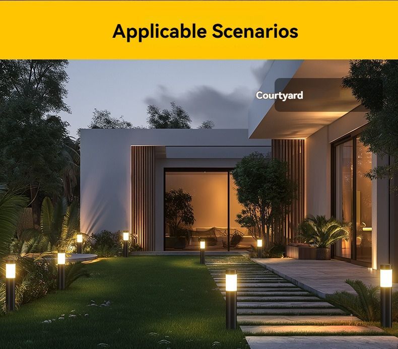 Solar Lawn Lights Stainless Steel Outdoor Lights 3-LED Garden Lights Waterproof - Silver - toned warm light - Size 1PCS - Image 6