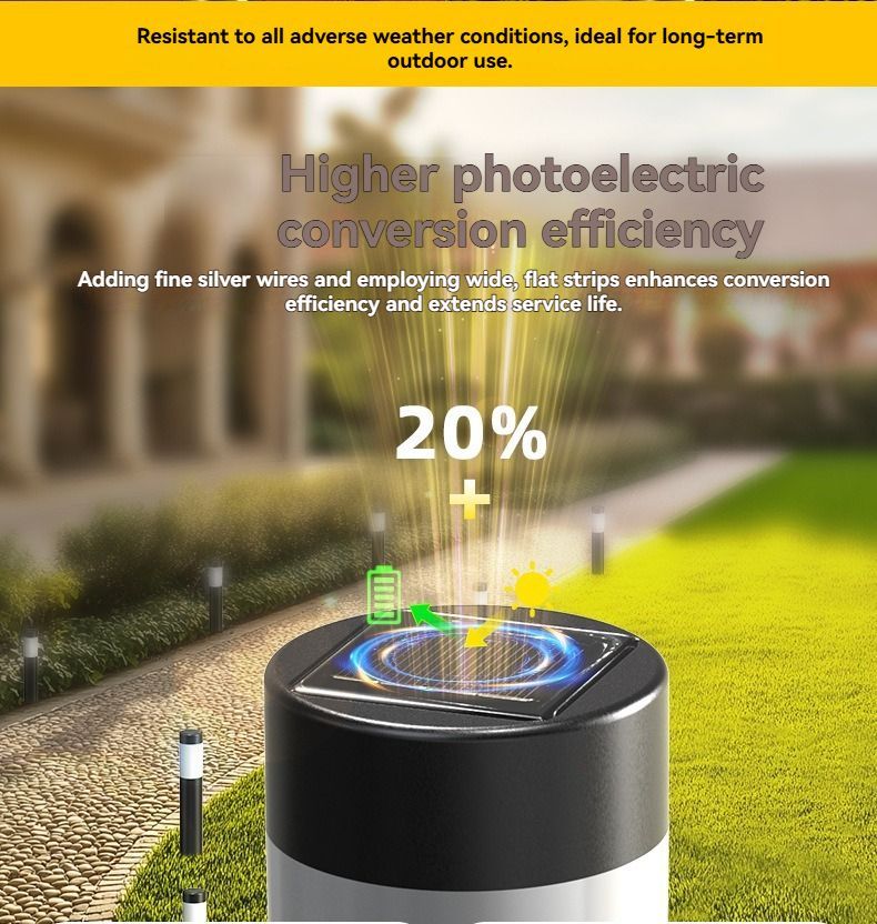 Solar Lawn Lights Stainless Steel Outdoor Lights 3-LED Garden Lights Waterproof - Silver white light - Size 2PCS - Image 5