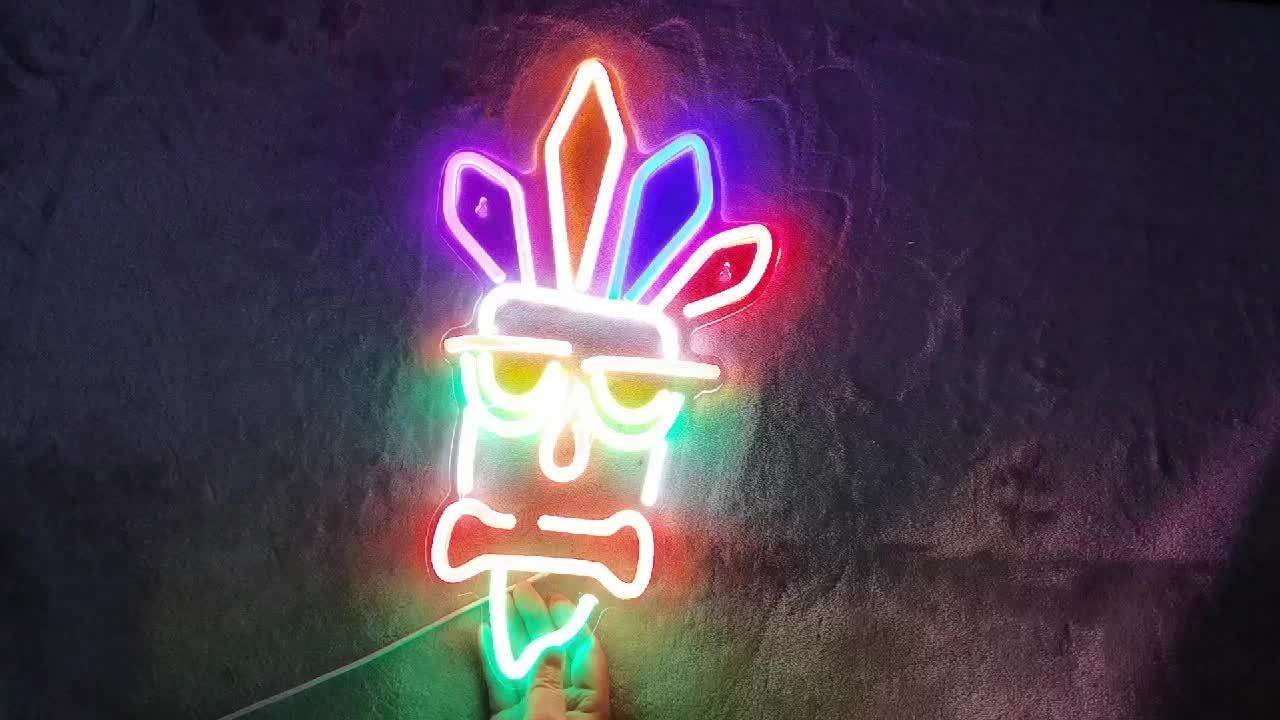 neon wall light, acrylic neon light, colourful neon tube, USB powered light, dimmable wall light, home decor lighting, ambient lighting, Australia decor, modern wall art, LED neon sign - Image 1