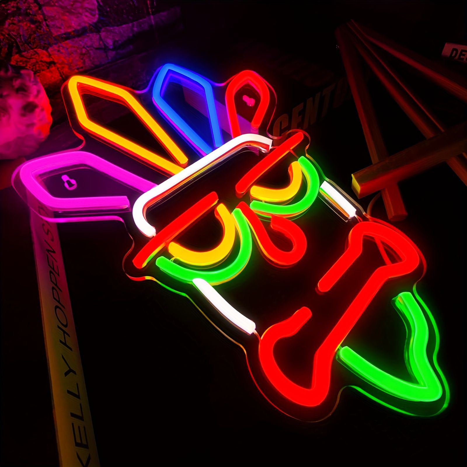 neon wall light, acrylic neon light, colourful neon tube, USB powered light, dimmable wall light, home decor lighting, ambient lighting, Australia decor, modern wall art, LED neon sign - Image 5