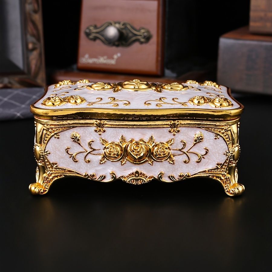 Pearl Enamel Jewelry Box, Red Enamel Jewelry Box, Gold-Plated Jewelry Box, Home Decor, Jewelry Storage, Luxury Gift, Australian Gift, Dressing Table Decor - Purple - Size L - Image 8