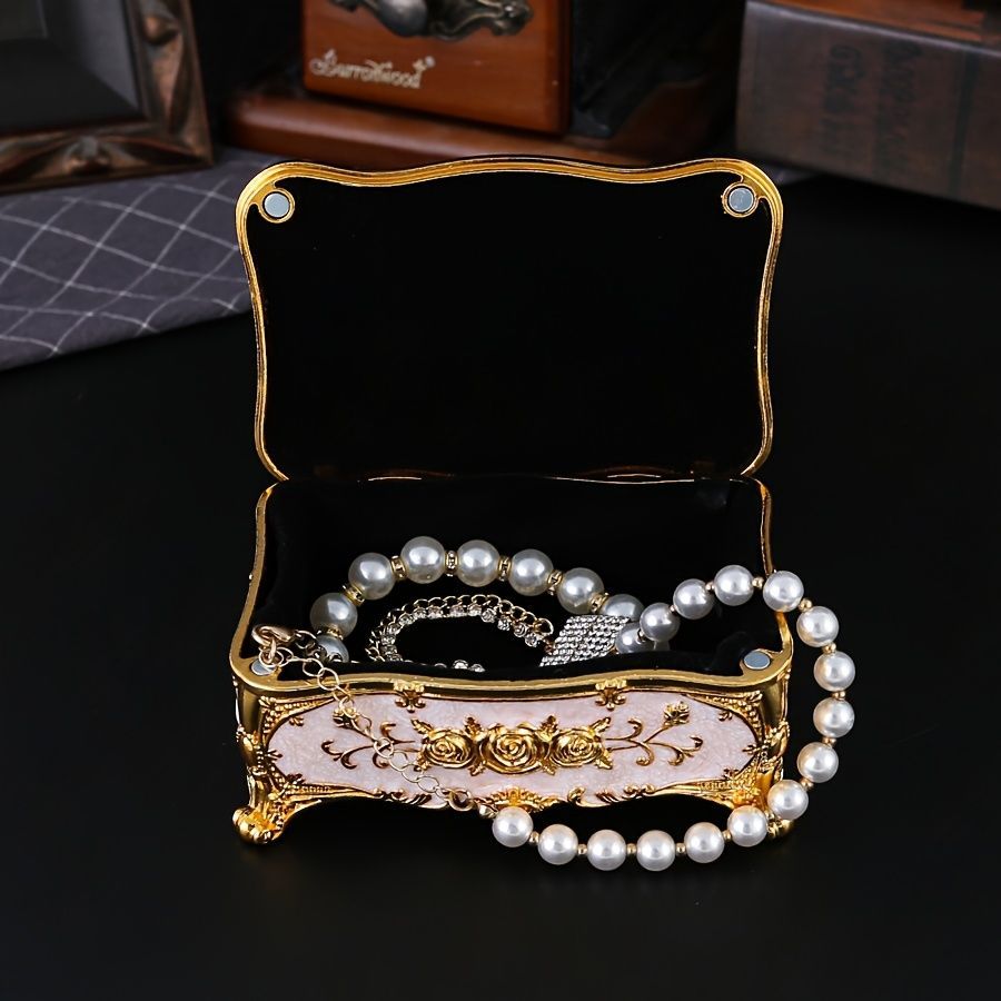 Pearl Enamel Jewelry Box, Red Enamel Jewelry Box, Gold-Plated Jewelry Box, Home Decor, Jewelry Storage, Luxury Gift, Australian Gift, Dressing Table Decor - White - Size L - Image 7