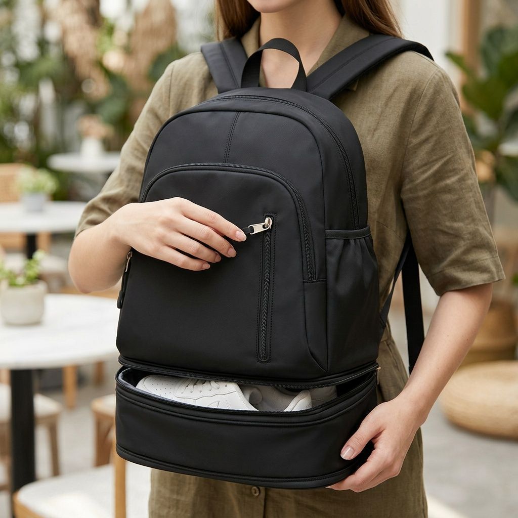 Travel Backpack Shoe Compartment Durable Backpack Travel Accessories Carry-On - Pink - Size Regular - Image 4