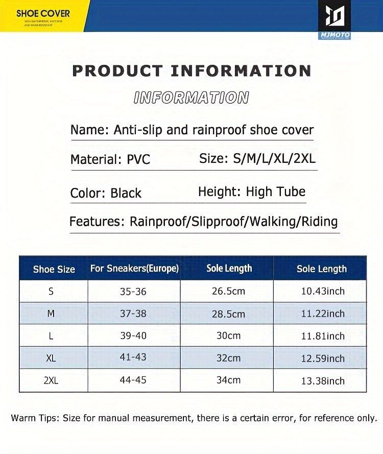 waterproof rain boot covers, non-slip boot covers, thickened boot covers, high-tube rain boot covers, camping rain gear, rainy day footwear, outdoor rain protection - Black - Size XXL - Image 5
