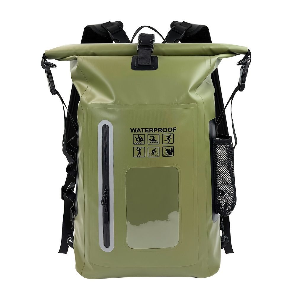 waterproof backpack, dry-wet separation, outdoor sports backpack, fishing backpack, camping backpack, canyoning backpack, swimming backpack, rafting backpack, waterproof gear, Australia outdoor backpack, hiking backpack water resistant - army green - Size - Image 1