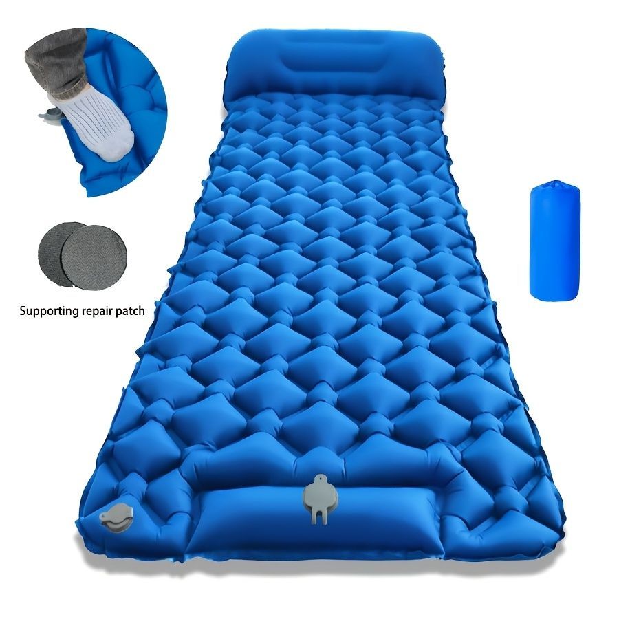 Camping Inflatable Mattress Breathable Camping Mattress Nylon Fabric Inflatable - Green - Size 190cm - Image 6