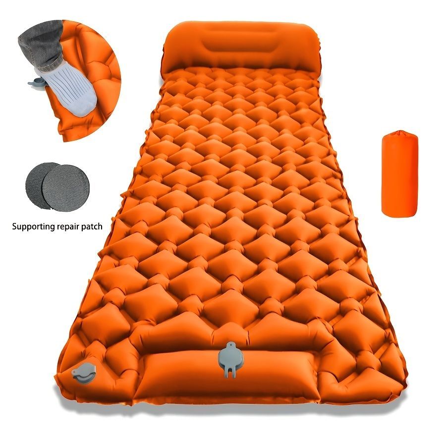 Camping Inflatable Mattress Breathable Camping Mattress Nylon Fabric Inflatable - Green - Size 190cm - Image 7