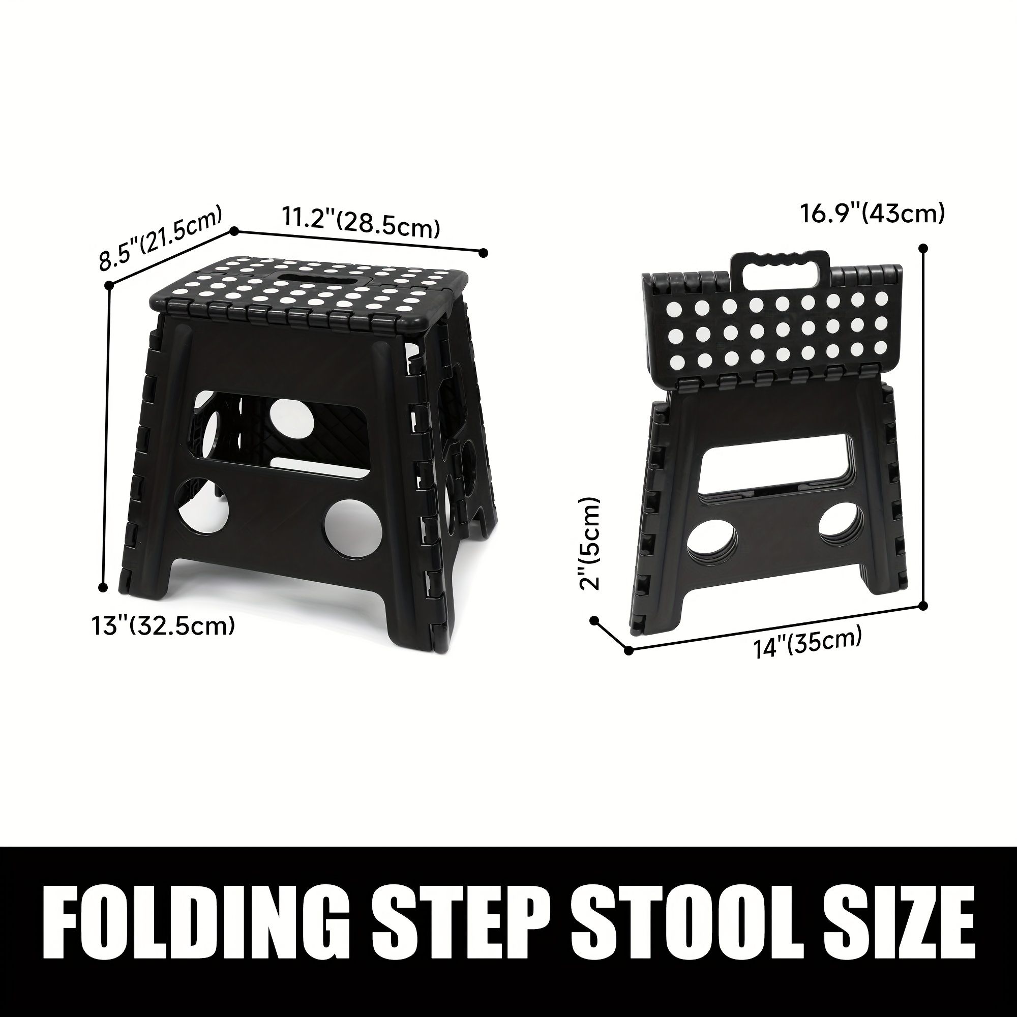 Black foldable camping stool, portable camping seat, lightweight outdoor furniture, durable stool for camping, compact camping gear - Image 2