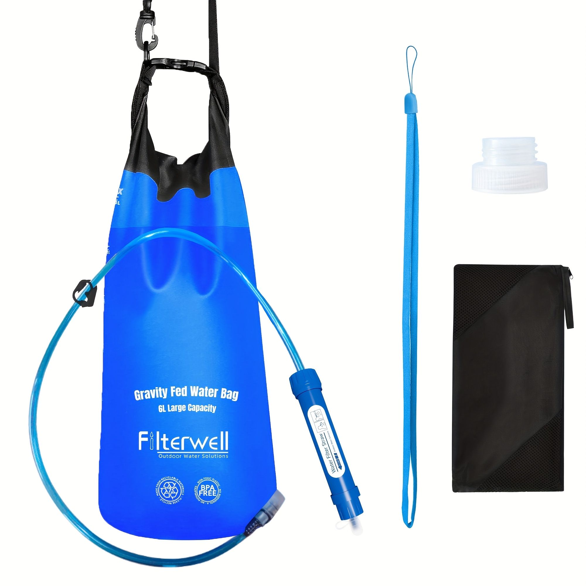 Blue portable shower bag, camping shower, TPU shower bag, hanging outdoor shower, 6L shower bag, lightweight shower, Australia camping gear, beach shower, hiking shower, outdoor hygiene - Image 6