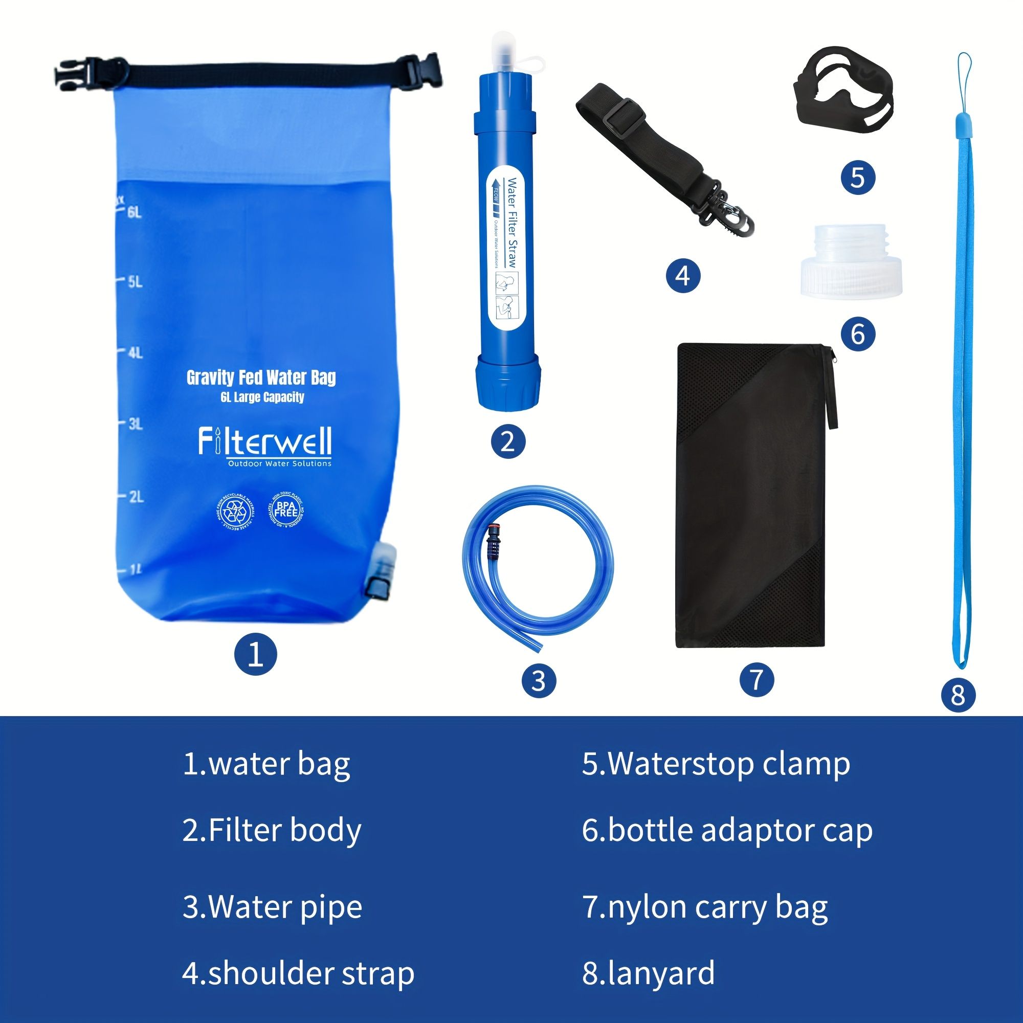 Blue portable shower bag, camping shower, TPU shower bag, hanging outdoor shower, 6L shower bag, lightweight shower, Australia camping gear, beach shower, hiking shower, outdoor hygiene - Image 7
