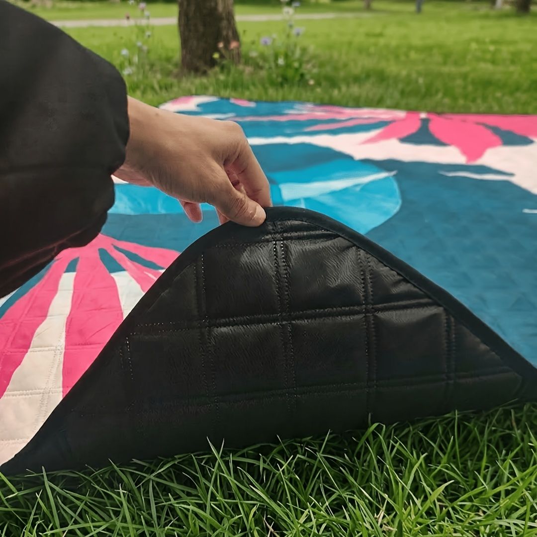 Outdoor Camping Quilted Picnic Mat – Three-Layer Design, Portable & Stylish - Image 3