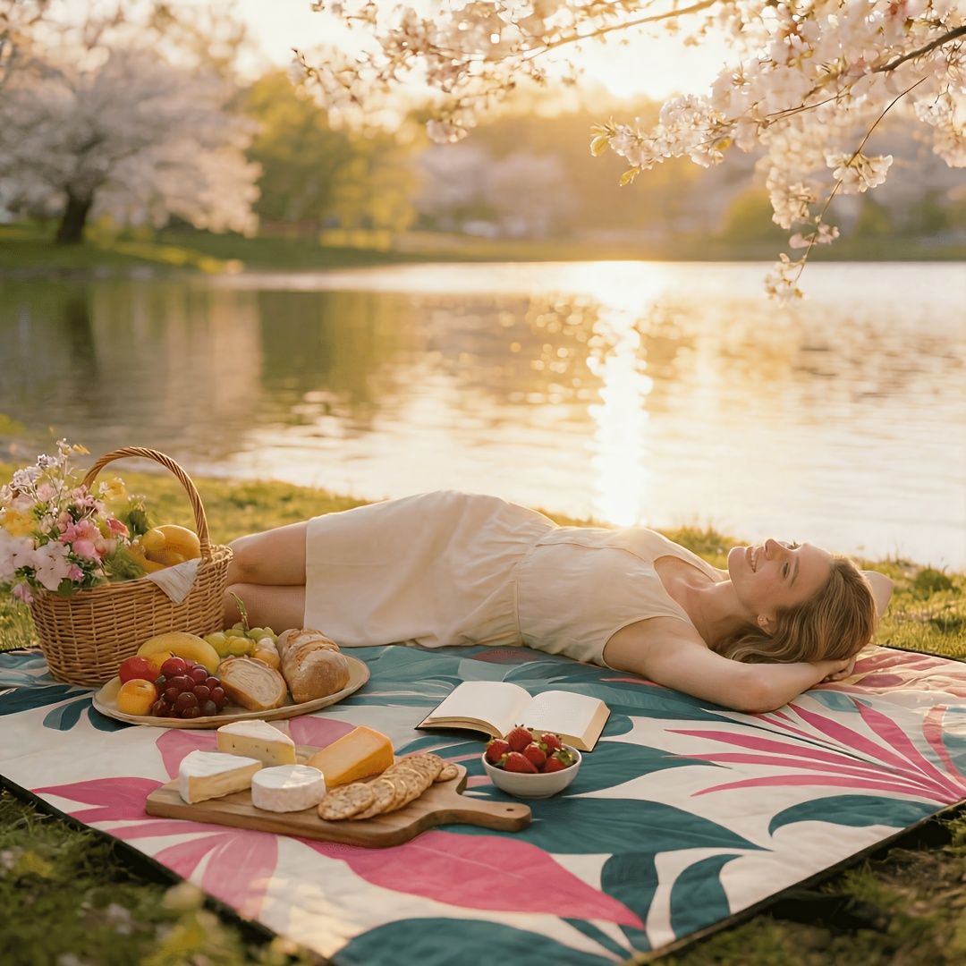 Outdoor Camping Quilted Picnic Mat – Three-Layer Design, Portable & Stylish - Image 7