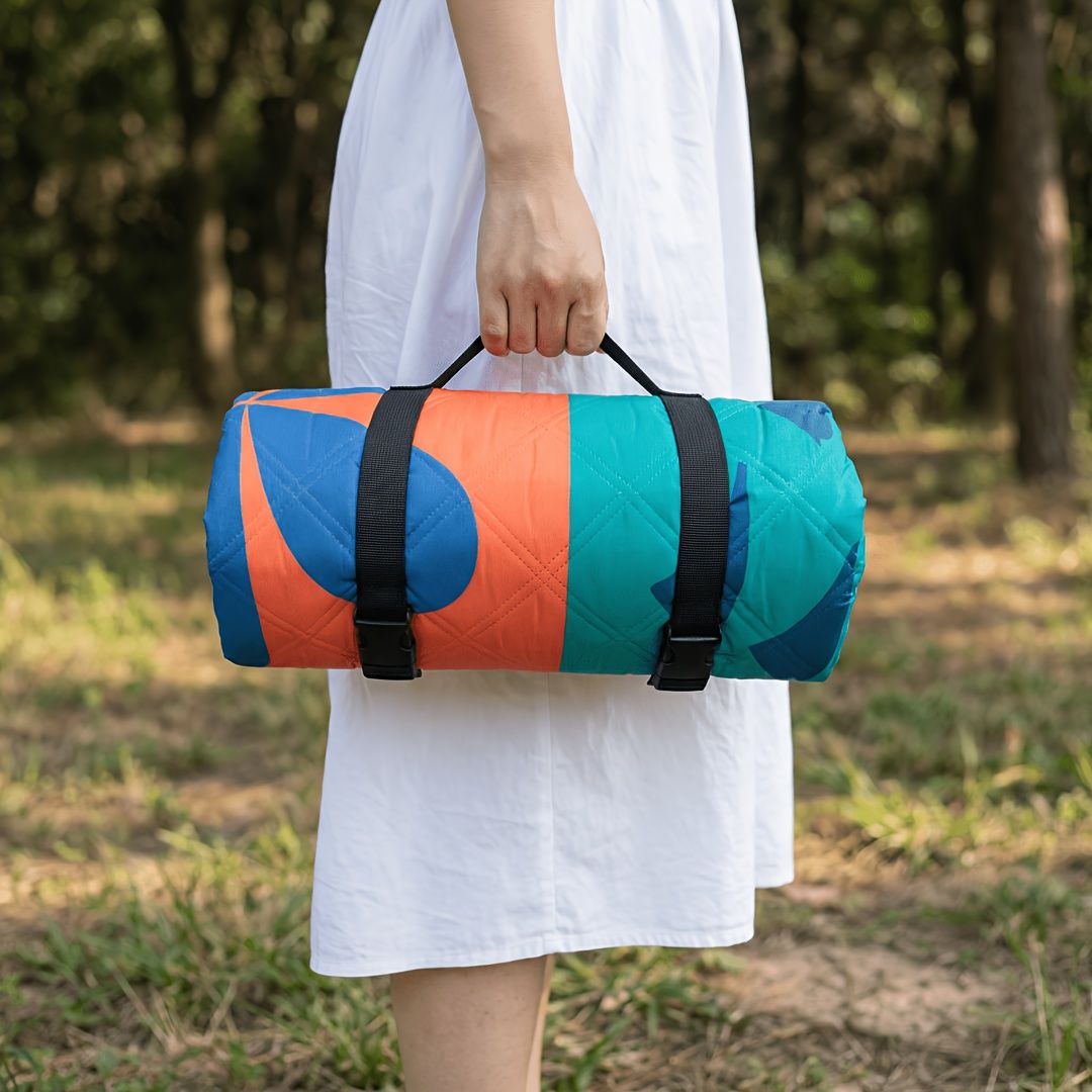 Outdoor Camping Quilted Picnic Mat – Three-Layer Design, Portable & Stylish - Image 1