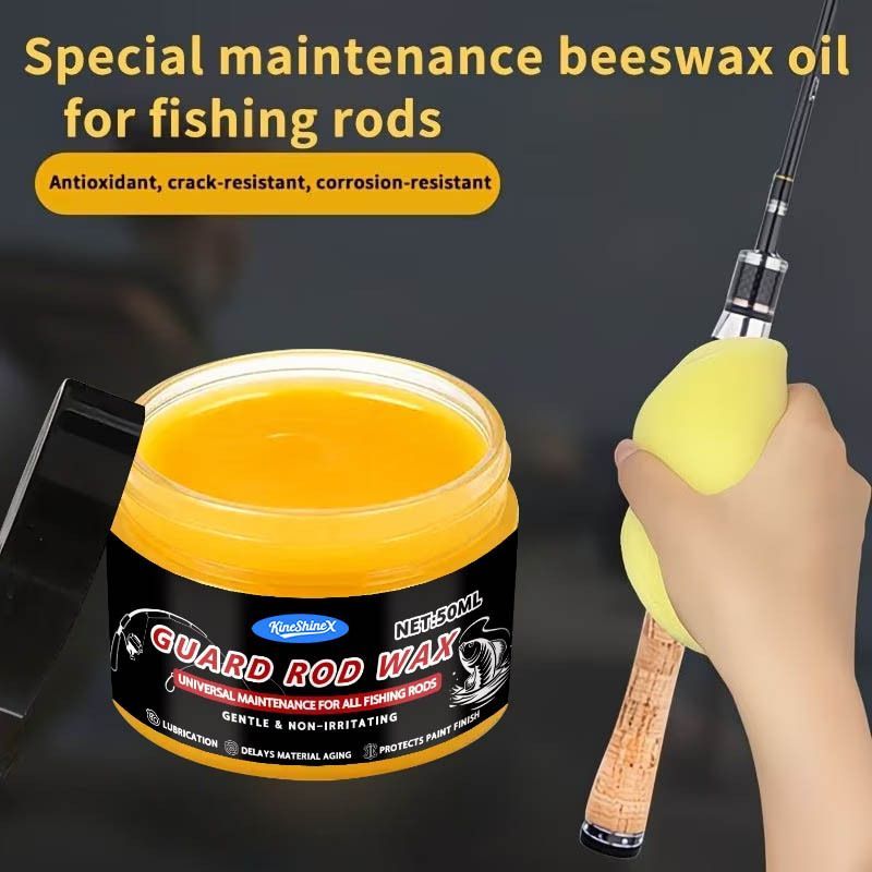 fishing rod guard wax, fishing rod maintenance, beeswax oil for fishing rods, sea rod maintenance, lure rod maintenance, rod protection, antioxidant rod wax, crack-resistant rod wax, corrosion-resistant rod wax, fishing gear care Australia - Yellow - Size - Image 2