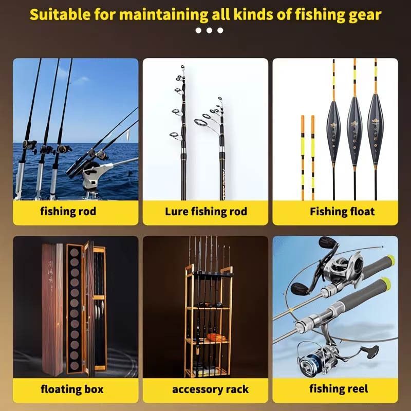 fishing rod guard wax, fishing rod maintenance, beeswax oil for fishing rods, sea rod maintenance, lure rod maintenance, rod protection, antioxidant rod wax, crack-resistant rod wax, corrosion-resistant rod wax, fishing gear care Australia - Yellow - Size - Image 3