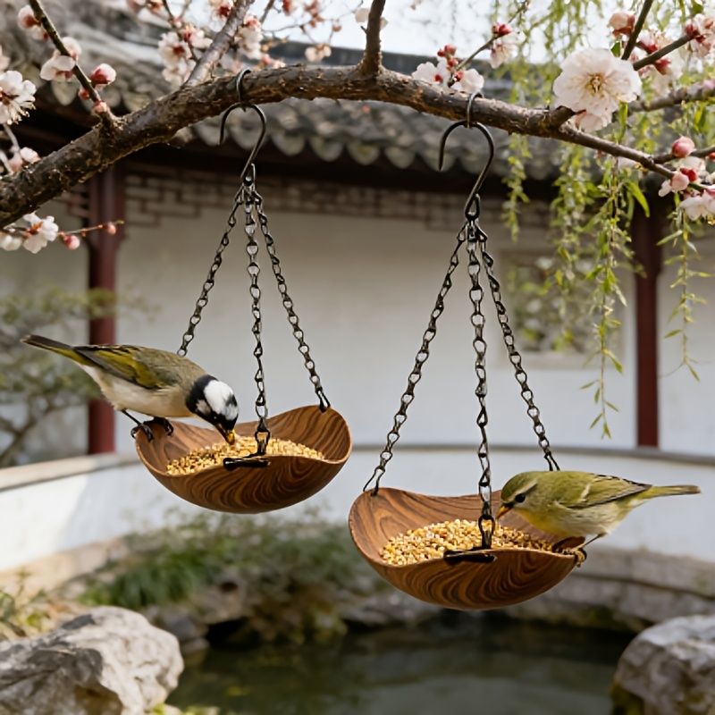 2pcs hanging bird feeder, bird water bowl, bird accessories, bird care, outdoor bird feeder, bird watching, Australian birds, bird feeding set - Image 5