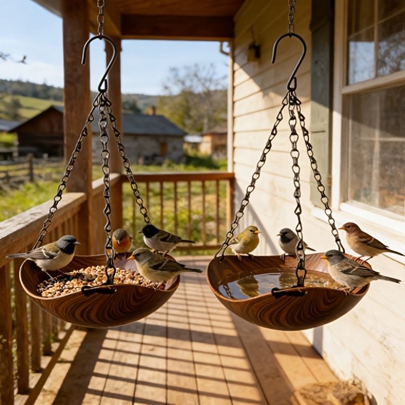 2pcs hanging bird feeder, bird water bowl, bird accessories, bird care, outdoor bird feeder, bird watching, Australian birds, bird feeding set - Image 8