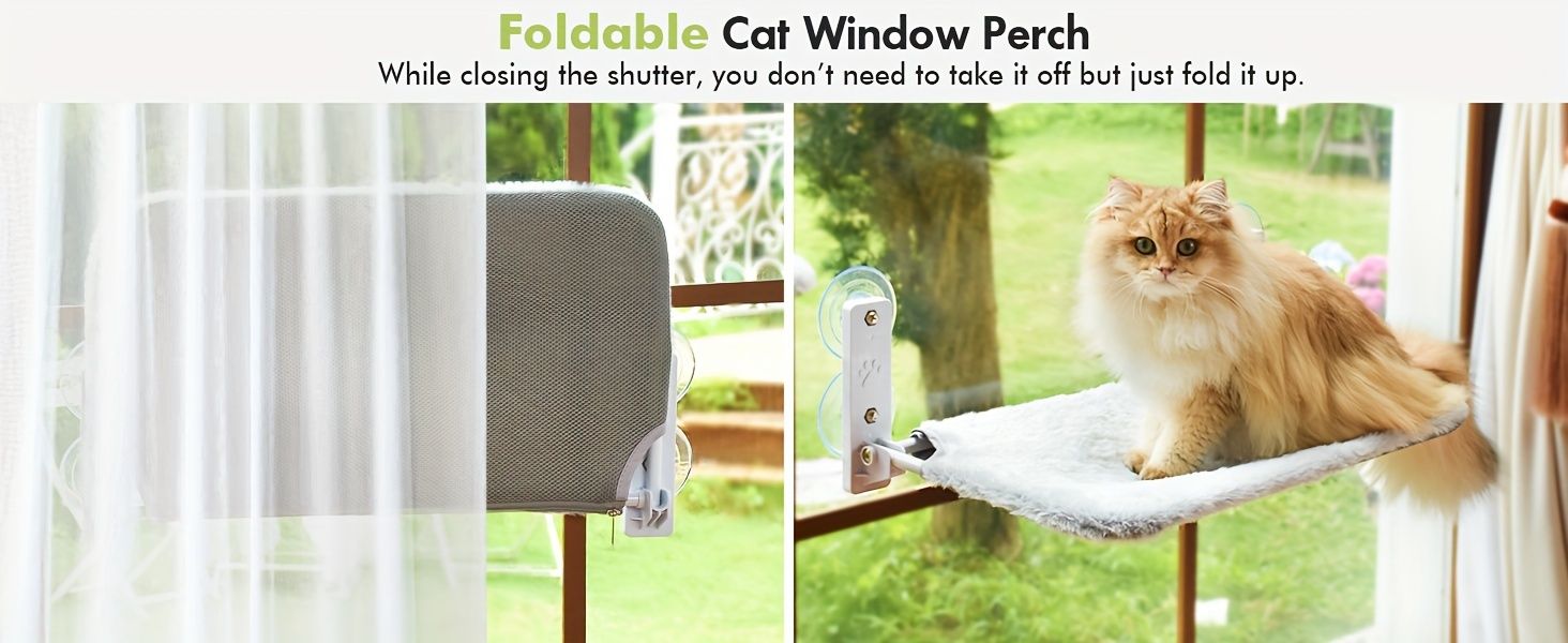 window-mounted cat hammock, cat window perch, cat hammock with suction cups, cat furniture Australia, foldable cat lounger, cat window bed, cat sunbathing hammock, cat window shelfx - Image 6