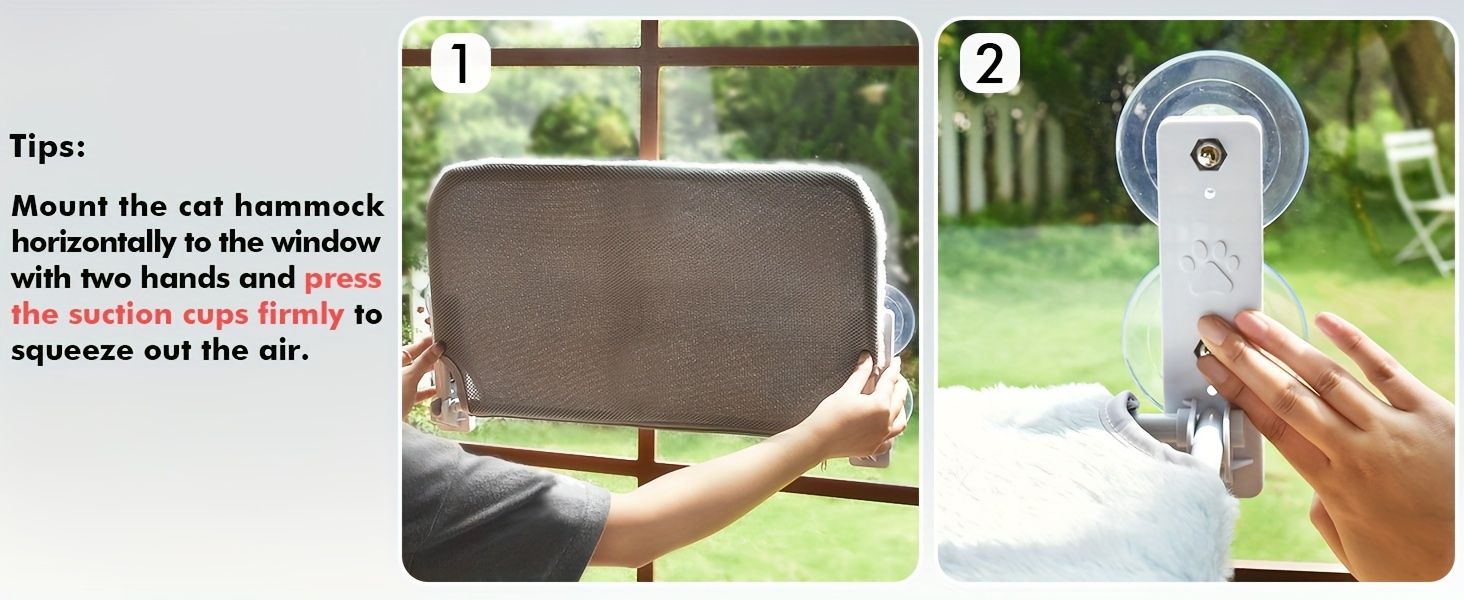 window-mounted cat hammock, cat window perch, cat hammock with suction cups, cat furniture Australia, foldable cat lounger, cat window bed, cat sunbathing hammock, cat window shelfx - Image 7