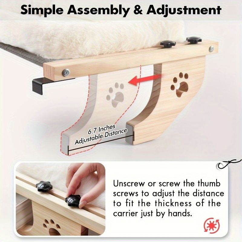 cat window perch, extended metal hooks, cat furniture, cat window bed, cat window lounger, Australian cat products, window sill cat perch, wooden cat window seat - Image 4