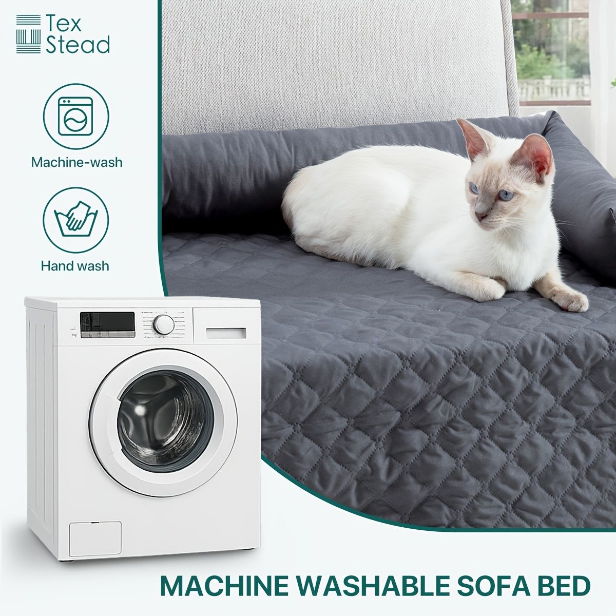 Scratch Resistant Pet Bed Cover, TPE Pet Furniture Protector, 75x75 cm - Image 8