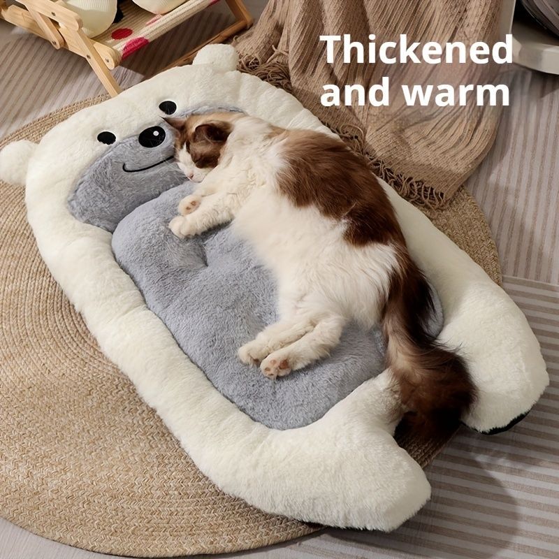 dog bed, bear shaped dog bed, thickened dog bed, enlarged dog bed, all season dog bed, comfortable dog bed, Australia, soft plush dog bed, machine washable dog bed - beige - Size L-10kg - Image 6