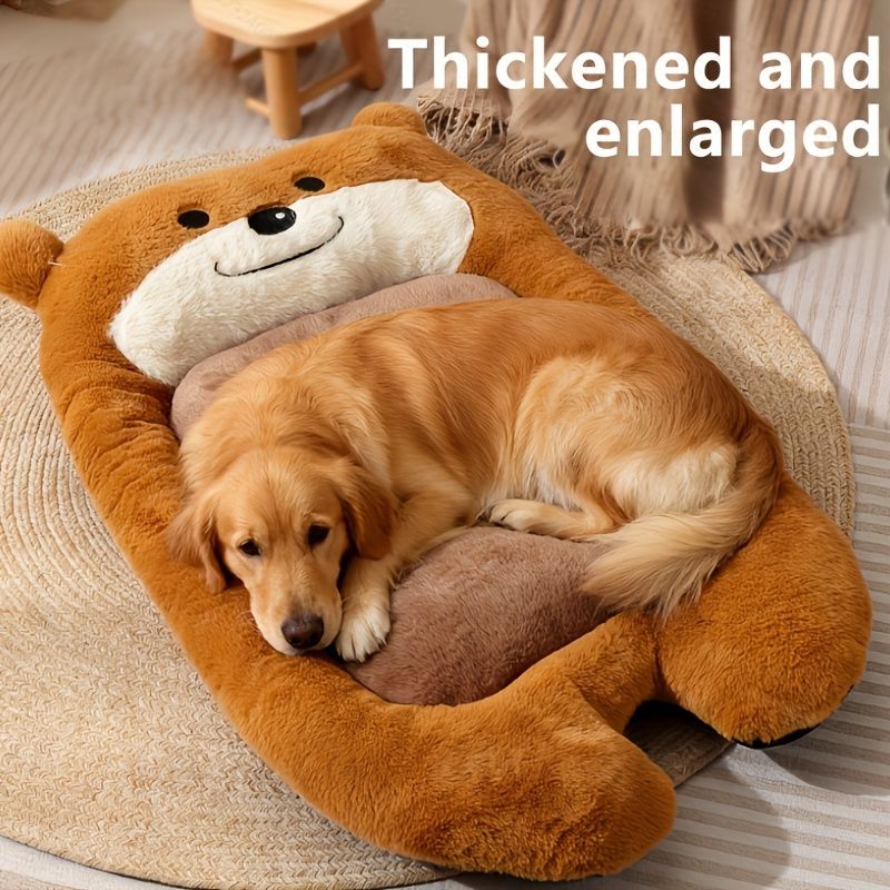 dog bed, bear shaped dog bed, thickened dog bed, enlarged dog bed, all season dog bed, comfortable dog bed, Australia, soft plush dog bed, machine washable dog bed - beige - Size L-10kg - Image 8