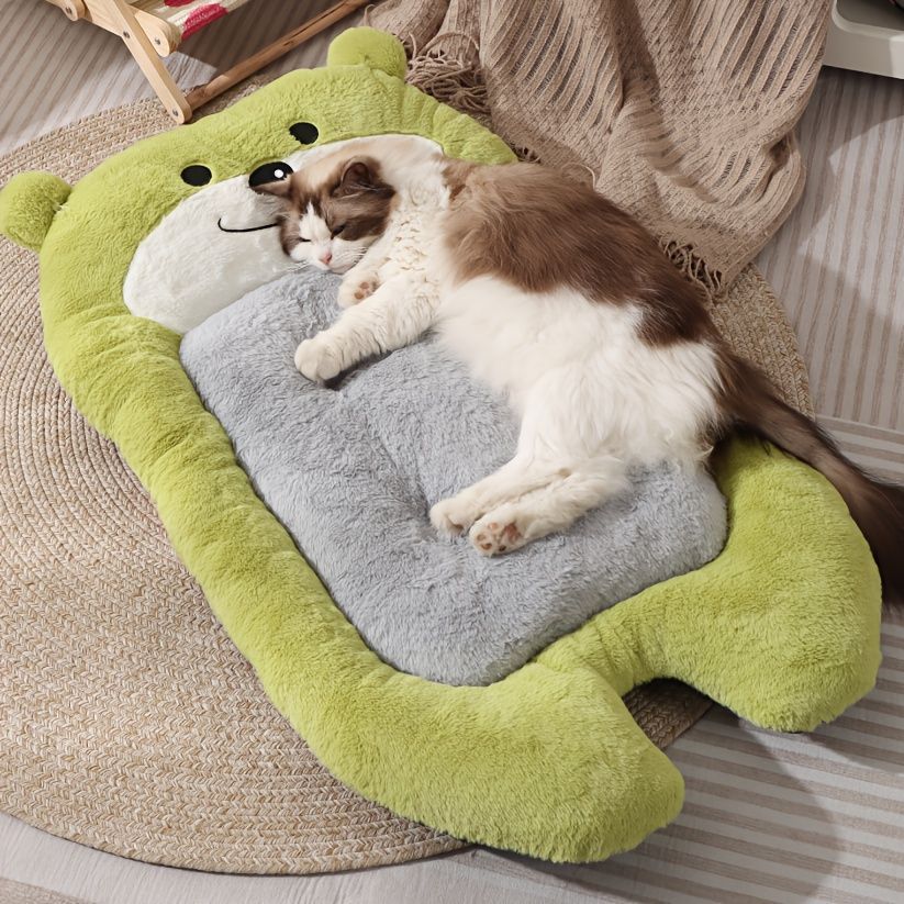 dog bed, bear shaped dog bed, thickened dog bed, enlarged dog bed, all season dog bed, comfortable dog bed, Australia, soft plush dog bed, machine washable dog bed - light green - Size L-10kg - Image 1