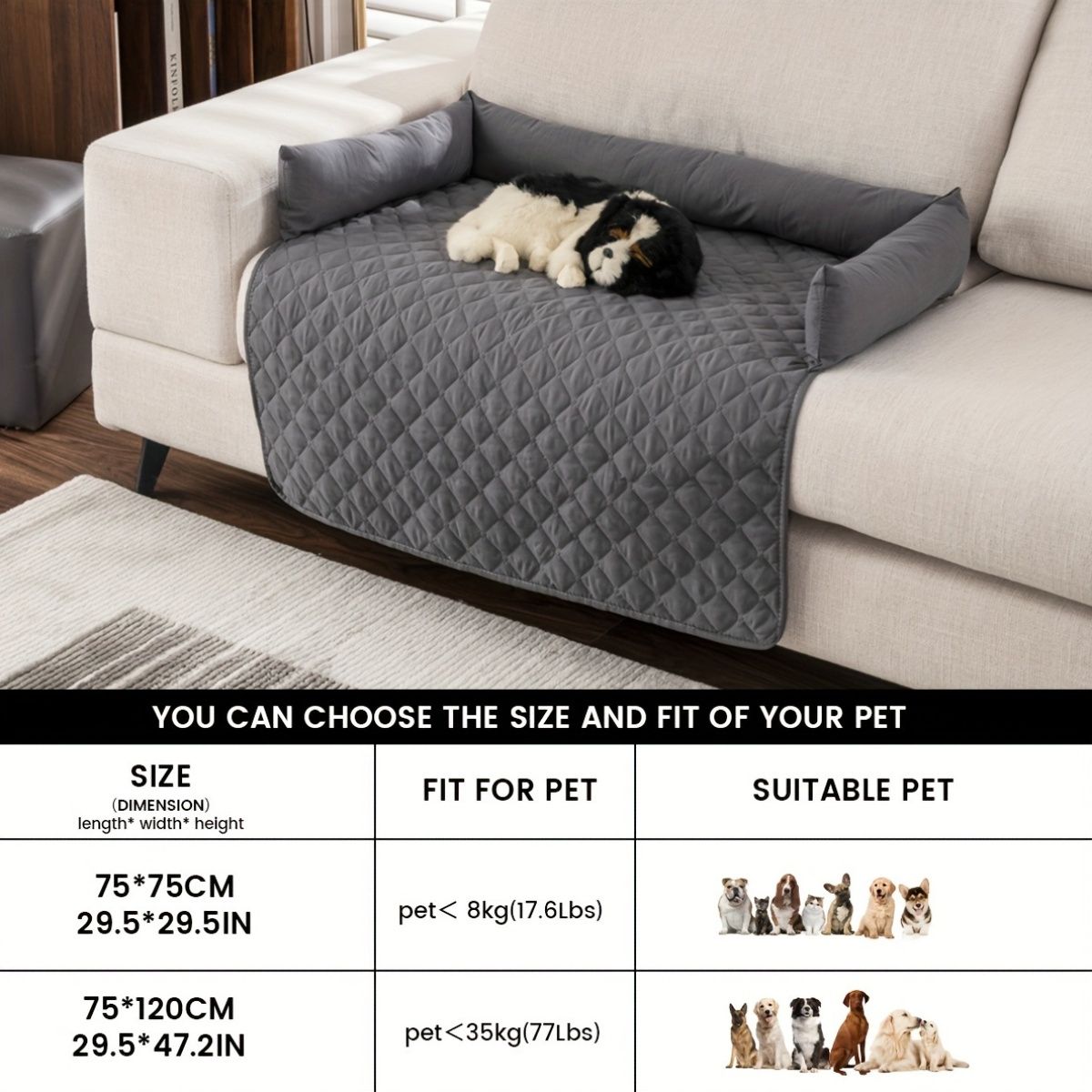 75*75CM scratch resistant pet bed cover, dog bed cover, TPE pet bed cover, durable pet furniture protector, pet hair resistant cover, Australian pet accessories, couch protector for dogs, cat furniture cover - Image 1