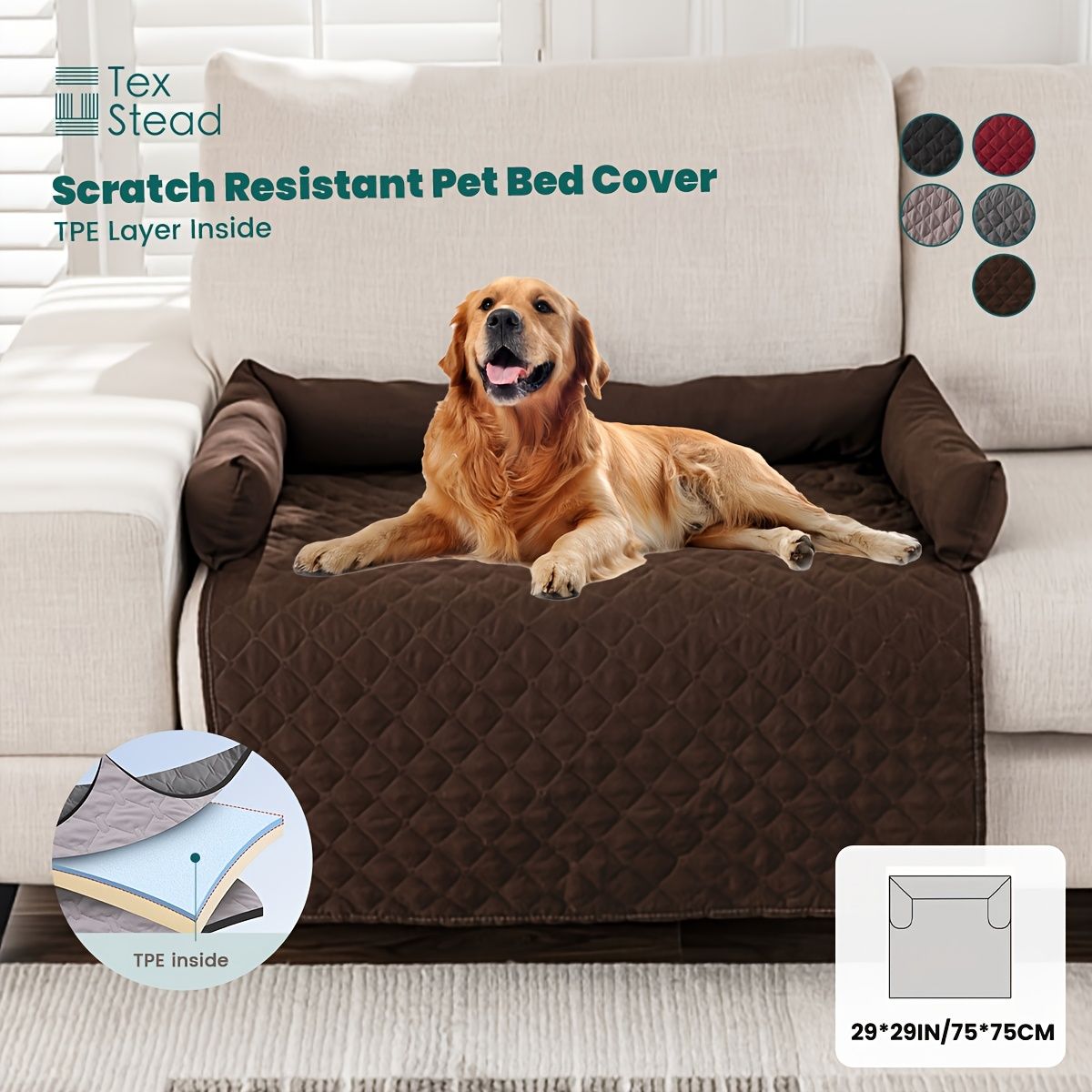 75*75CM scratch resistant pet bed cover, dog bed cover, TPE pet bed cover, durable pet furniture protector, pet hair resistant cover, Australian pet accessories, couch protector for dogs, cat furniture cover - Image 4