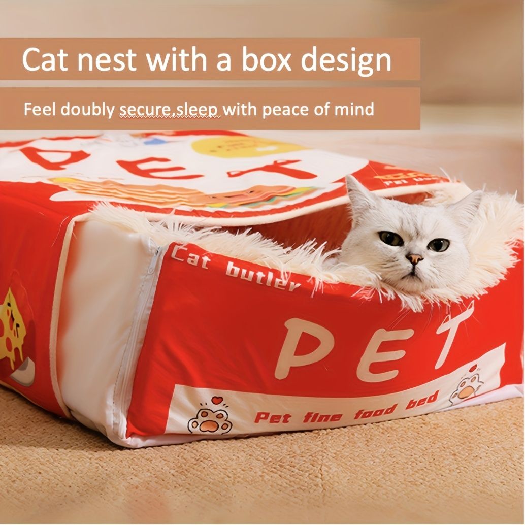 cat bed, sushi - themed, pet habitat, high - quality, value for money-blue - Image 3