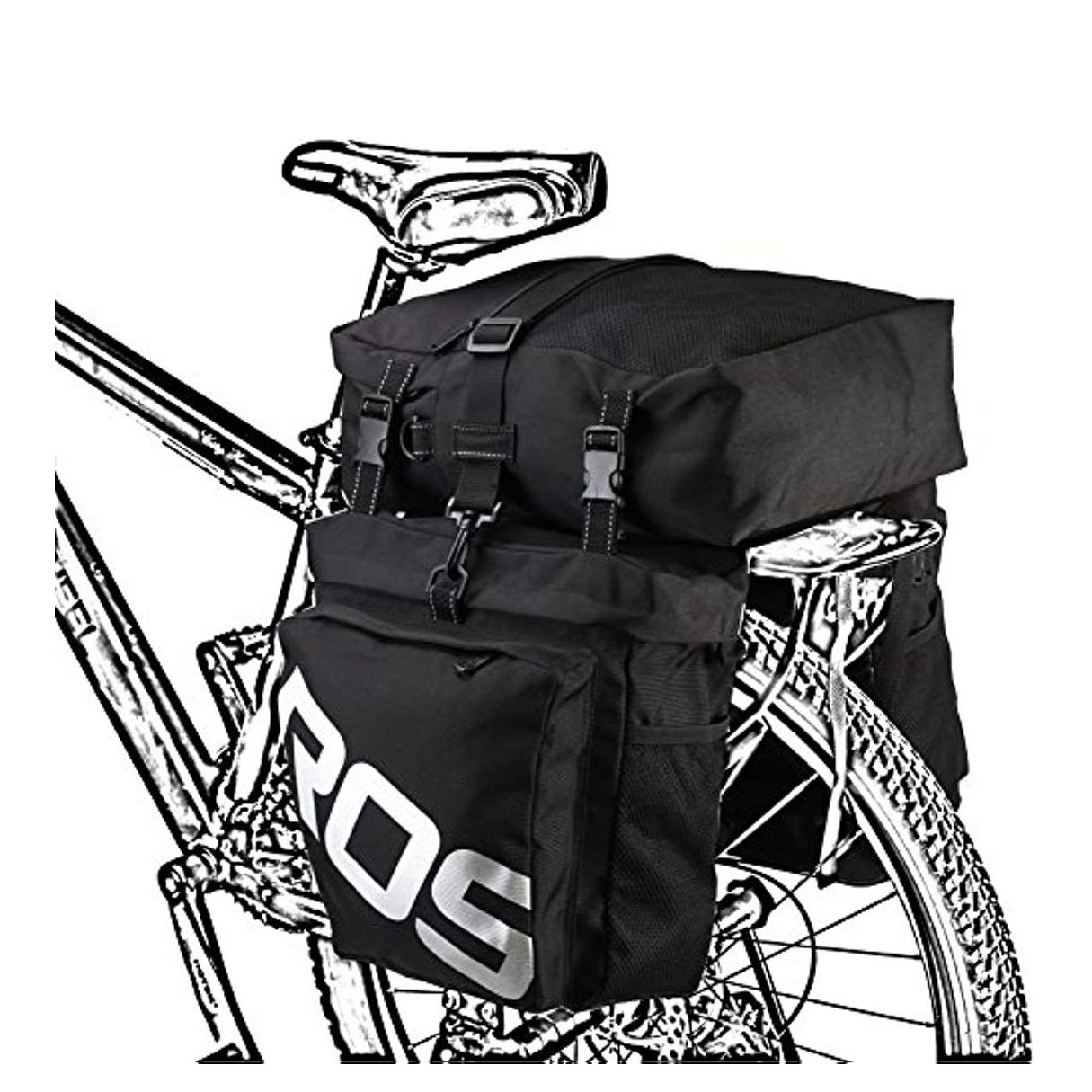 Bicycle Rear Rack Bag Set - Durable & Spacious Cycling Storage-black - Image 1
