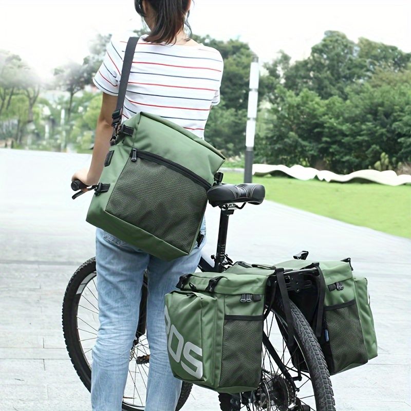 Bicycle Rear Rack Bag Set - Durable & Spacious Cycling Storage-black - Image 6