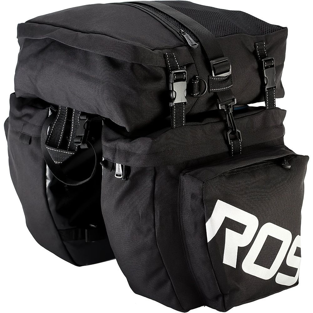 Bicycle Rear Rack Bag Set - Durable & Spacious Cycling Storage-black - Image 8