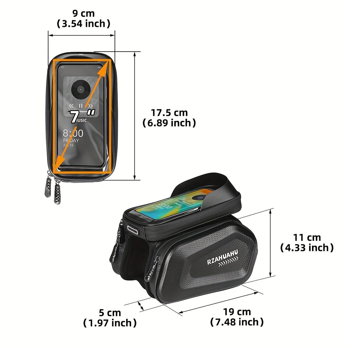 Bicycle Phone Bag for 7-Inch Devices, Durable Bike Accessory - Image 3