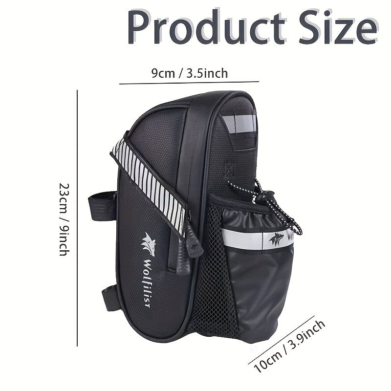 Bicycle Tail Bag with Quick Access Kettle Pocket & Reflective Safety Light - Image 2