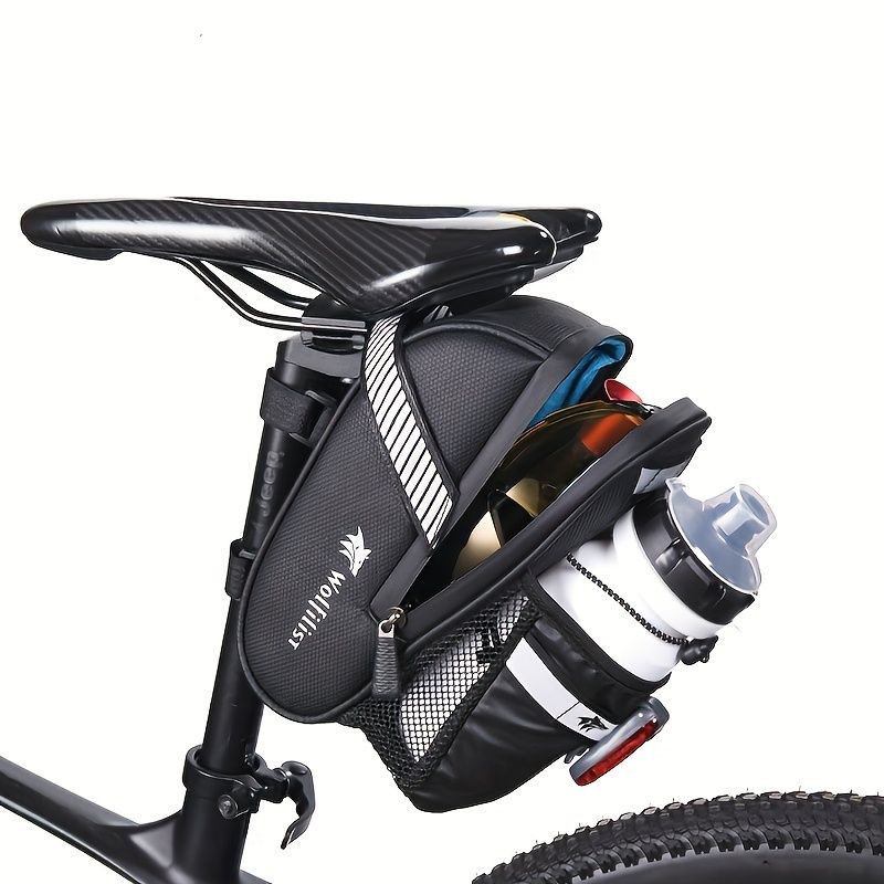 Bicycle Tail Bag with Quick Access Kettle Pocket & Reflective Safety Light - Image 4
