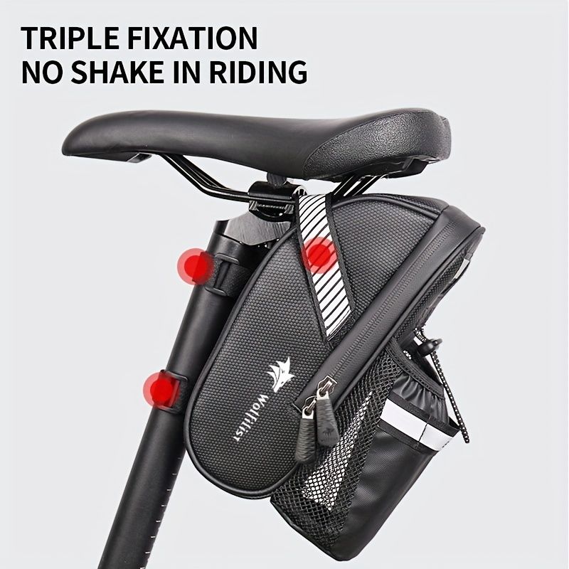 Bicycle Tail Bag with Quick Access Kettle Pocket & Reflective Safety Light - Image 5