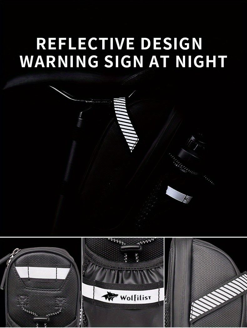 Bicycle Tail Bag with Quick Access Kettle Pocket & Reflective Safety Light - Image 7