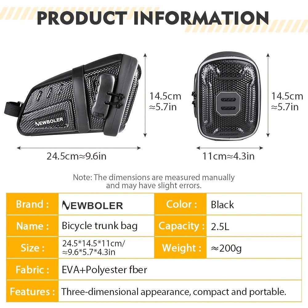 Bicycle Saddle Bag – Large Capacity Water-Resistant Storage for Cycling Essentials - Image 6