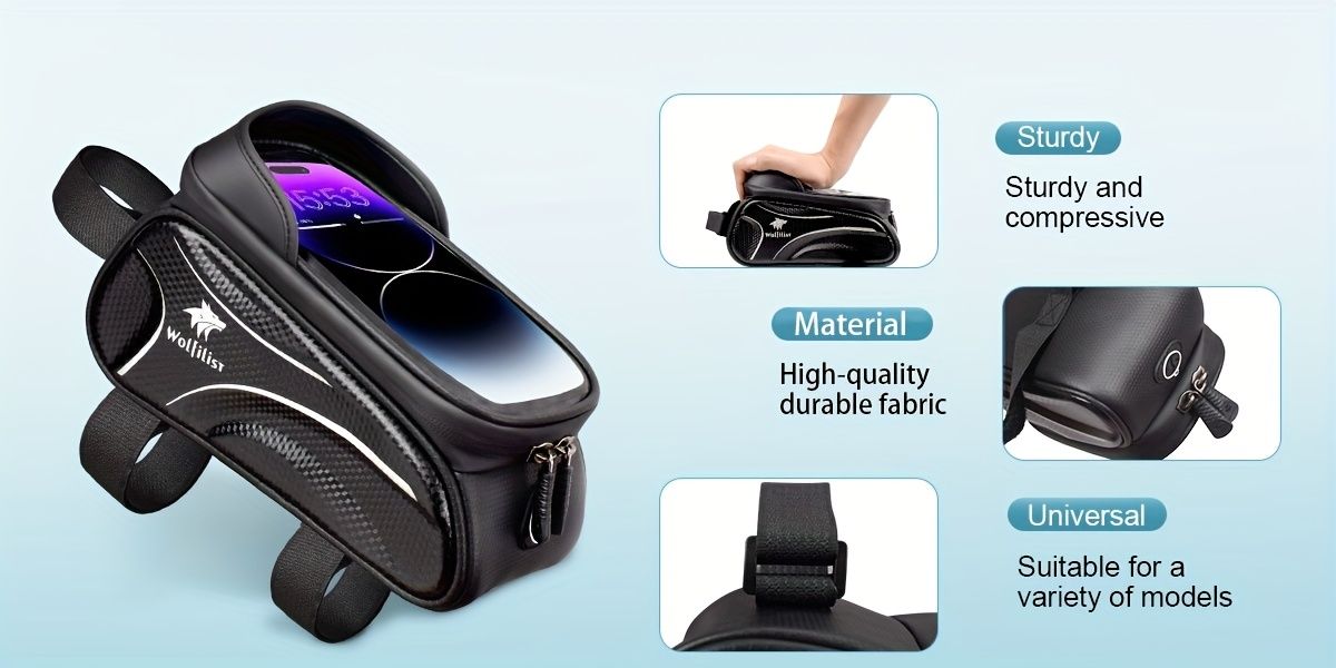 Bicycle Phone Bag for 7-Inch Devices, Durable Bike Accessory - Image 3