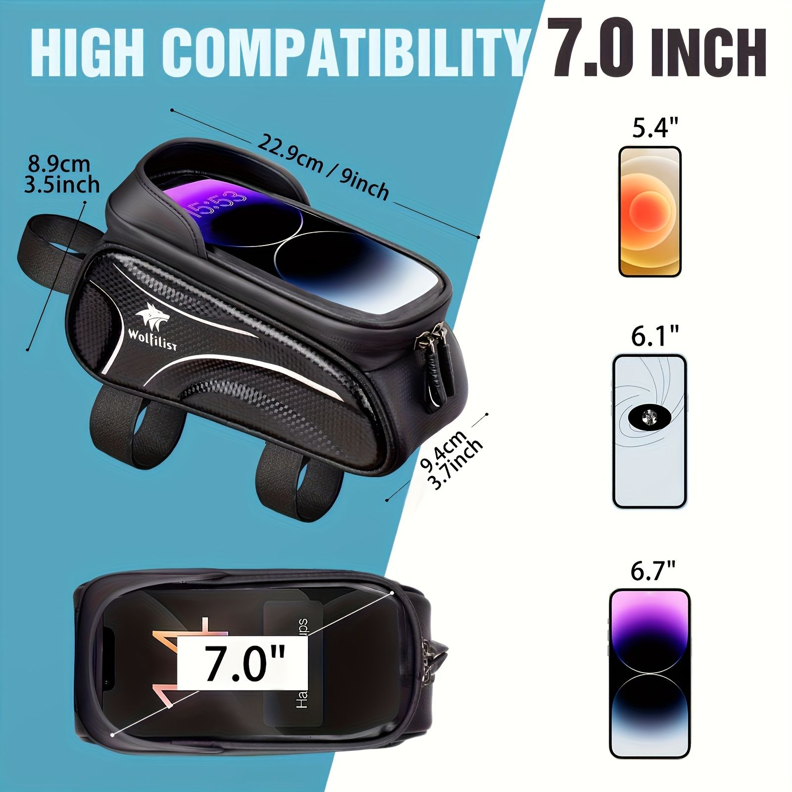 Bicycle Phone Bag for 7-Inch Devices, Durable Bike Accessory - Image 7