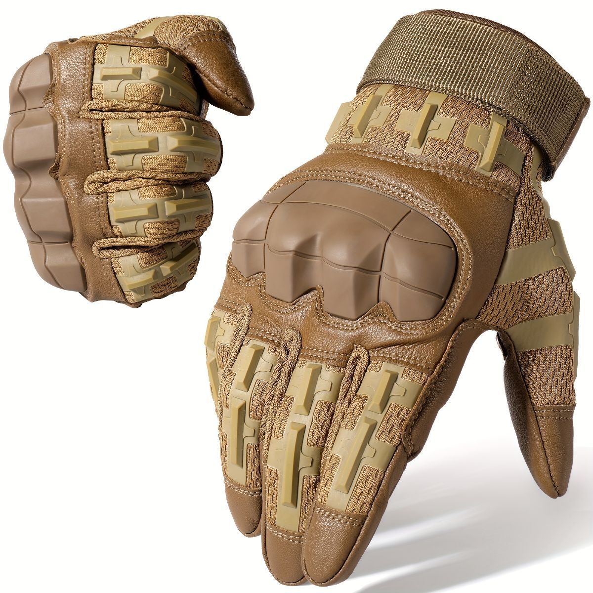 Cycling Gloves All-Round Protection Gloves Durable Cycling Gloves Ergonomic - Brown - Size L - Image 1